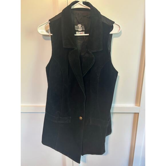 Vintage USA Phoenix Suede Leather Vest Made in USA Medium - Picture 1 of 4